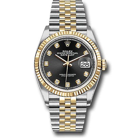 rolex ladies datejust black dial|rolex datejust 36mm black.